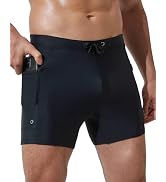 Arcweg Men's Swimming Trunks Tight with Pockets Tight Swimming Shorts Men Boys Sporty Bodycon Swi...