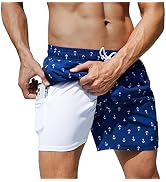Arcweg Swimming Trunks for Men Boys Swimming Shorts with Compression Liner 2 in 1 Quick Drying Beach...