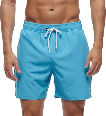 Arcweg Swimming Trunks for Men with Zip Pocket, Breathable, Water-Repellent, Swimming Shorts, Men's Training Shorts, Elasticated, Adjustable with Drawstring, Mesh Lining